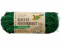 folia 9058 - Raffia Naturbast tannengrün, 1 Bündel mit 50 g, Schnur aus