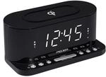 PEDEA FM Radiowecker mit induktiver QI-Ladefunktion und dimmbarem Display, Snooze,