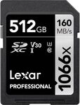 Carte SDXC 512Go Lexar 1066x V30 U3