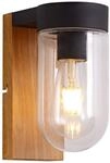 Brilliant Lampe Cabar Au&szlig;enwandleuchte holz dunkel/schwarz | 1x A60, E27, 40W,