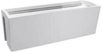 VIVANNO Balkonkasten Blumenkasten Fiberglas BALKONA Classic (22x60x19 cm, Wei&szlig; Matt)