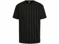Urban Classics Herren T-Shirt Oversized Pinstripe Tee T-Shirt, black, 3XL Große