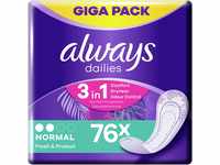 Always Dailies Slipeinlagen Damen Fresh & Protect Normal (76 Binden) Giga Pack,