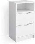 Vicco Nachttisch Ruben, Wei&szlig;, 38 x 66.6 cm | geeignet f&uuml;r Boxspringbetten mit