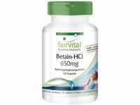 Fairvital | Betain HCl 650mg - Betain Hydrochlorid Kapseln - HOCHDOSIERT -...