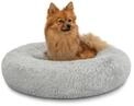 lionto Donutbett f&uuml;r Hunde & Katzen, Rundes Hundebett, &Oslash; 60 cm, Hellgrau