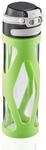 Leifheit Glasflasche Flip 600ml, 100% dichte Sportflasche, praktisches &Ouml;ffnen mit