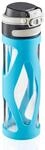 Leifheit Glasflasche Flip 600ml, 100% dichte Sportflasche, praktisches &Ouml;ffnen mit
