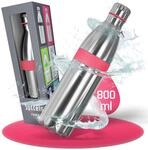Boddels Trinkflasche 800ml mit rutschfestem Griff, Isolierflasche f&uuml;r Outdoor,