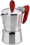 Pedrini 9081 Kaffettiera-1 TZ (50 ml), Aluminium, silber / rot, 1 tazza