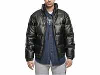 Southpole Herren Imitation Leather Bubble Jacket Jacke, Black, XL