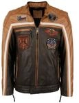 Top Gun Herren Lederjacke Tgj1005 Dark Brown/Cognac,XL