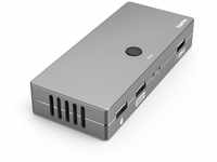Hama KVM Switch für 2 PCs, Notebooks, Macbooks, Tablets, 4 Ports (KVM Umschalter