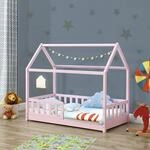 Juskys&reg; Kinderbett Marli 80 x 160 cm mit Rausfallschutz, Lattenrost und Dach -