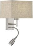 Fischer & Honsel | Wandleuchte, Dream | nickel matt| Stoffschirm| sandfarben...