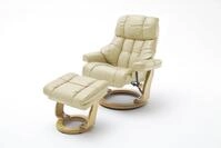 Robas Lund Relaxsessel Calgary XXL mit Hocker, bis 180 kg belastbar, Echtleder...