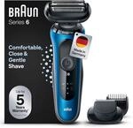 Braun Series 6 Elektrorasierer mit EasyClick Barttrimmer Aufsatz, SensoFlex...