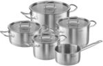 KLAMER Topfset Induktion 5-teilig &ndash; Premium Edelstahl Kochtopf Set mit Glasdeckel,