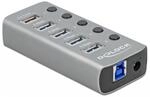 Delock USB 3.2 Gen 1 Hub mit 4 Ports + 1 Schnellladeport + 1 USB-C PD 3.0 Port 63263