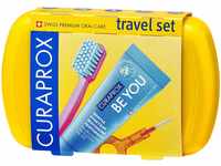 Curaprox Travel-Set Gelb - Zusammensteckbare Reisezahnbürste CS 5460 + «Be