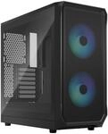 Fractal Design Focus 2 RGB Black - Tempered Glass Clear Tint - Mesh Front &ndash; Two 140