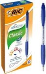 BIC Atlantis Classic Kugelschreiber, einziehbar, mittlere Spitze, 1 mm, Blau, 12