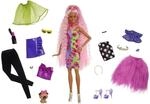 Barbie HGR60 - Extra Deluxe Puppe (rosa Haare) mit Haustier, Mix & Match Kleidung und