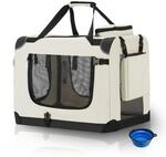 Juskys Hundetransportbox Lassie S faltbar & tragbar 34x50x36 cm mit Decke, Tasche &