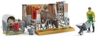 bruder 62611 - bworld Kuh- und K&auml;lberstall mit Zubeh&ouml;r | Mit Kuh, Kalb, bworld