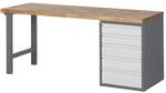 STIER Werkbank Premium, 5 Schubladen, 200x70x89cm, robustes Design aus