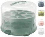 Rotho Fresh Tortenglocke hoch mit 2 Trays - Kuchenbox f&uuml;r 24 Muffins