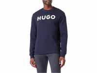 HUGO Herren Dem Sweatshirt aus French Terry mit Rundhalsausschnitt und Kontrast-Logo