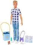 Barbie Camping Serie, Ken Puppe mit braunen Haaren, Landkarte, Fernglas, Camping