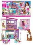 Barbie-Ferienhaus (116 x 77,9 cm), 6 Spielbereiche, komplett eingerichtet mit