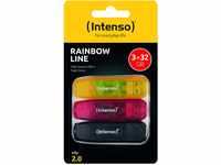 Intenso Rainbow Line 3x32 GB USB-Stick USB 2.0, gelb, rot und schwarz