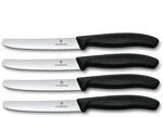 Victorinox | 4 St&uuml;ck Tafelmesser Swiss Classic | Schwarz | Tomatenmesser mit