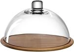 LEONARDO HOME Cucina Holz-K&auml;seplatte und Glas-Glocke, K&auml;se-Brett aus Holz...