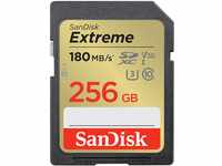 SanDisk Extreme SDXC UHS-I Speicherkarte 256 GB (V30, 180 MB/s Übertragung, U3, 4K