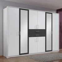 Wimex 450548 Kleiderschrank Diver, Wei&szlig;, Abs. Anthrazit, 270 cm Breite