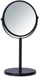 WENKO Kosmetik-Standspiegel Assisi &Oslash; 17 cm Schwarz - schwenkbarer Schminkspiegel mit