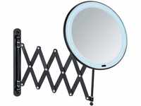 WENKO LED Teleskop-Wandspiegel Barona, ausziehbarer Kosmetikspiegel mit