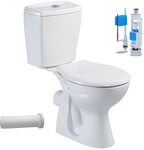 Belvit Stand-WC mit Taharet, Wandabgang waagerecht, Keramik-Aufsatzsp&uuml;lkasten,
