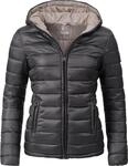 MARIKOO Damen &Uuml;bergangsjacke leichte Steppjacke kurz mit Kapuze Lucy Schwarz...