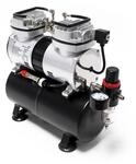 Wiltec Airbrush Kompressor AS196 mit Lufttank, 2 Zylinder Kolben, max. 6 bar Druck
