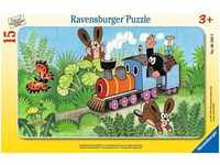 Ravensburger Kinderpuzzle - 06349 Der Maulwurf als Lokführer - Rahmenpuzzle für