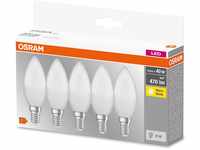 OSRAM LED BASE Classic B40, matte Filament LED-Lampen aus Glas für E14 Sockel,