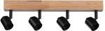 Paulmann 66773 Strahler Arvid 4-flammig max. 4x20 Watt Deckenleuchte Schwarz/Holz