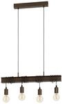 EGLO Pendelleuchte Townshend 4, 4 flammige H&auml;ngelampe vintage, industrial,