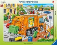 Ravensburger Kinderpuzzle - 06346 M&uuml;llabfuhr - Rahmenpuzzle f&uuml;r Kinder ab 4 Jahren,
