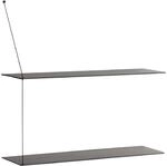 Woud - Wandregal, Regal - Stedge - Eichenholz - schwarz - 120 x 22 x 80 cm